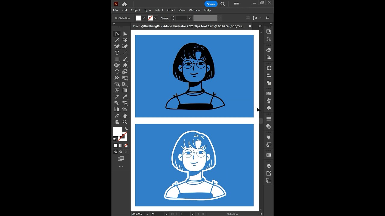 Adobe illustrator 2025 - Tips Invert icon mascots #ducthangds #illustratortutorial