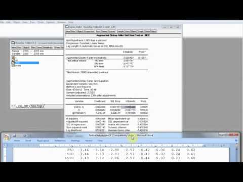 ADF Augmented Dickey-Fuller Unit Root Test