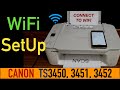 Canon Pixma TS3450 3451 3452 WiFi Setup Connect To Home Wireless Network Review