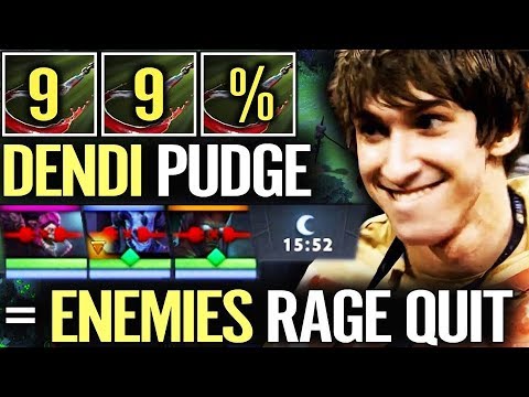 EPIC DENDI PUDGE Mid Force Enemy RAGE QUIT 99 % Hook WTF Pro Most Fun Hero Pro Dota 2 Gameplay