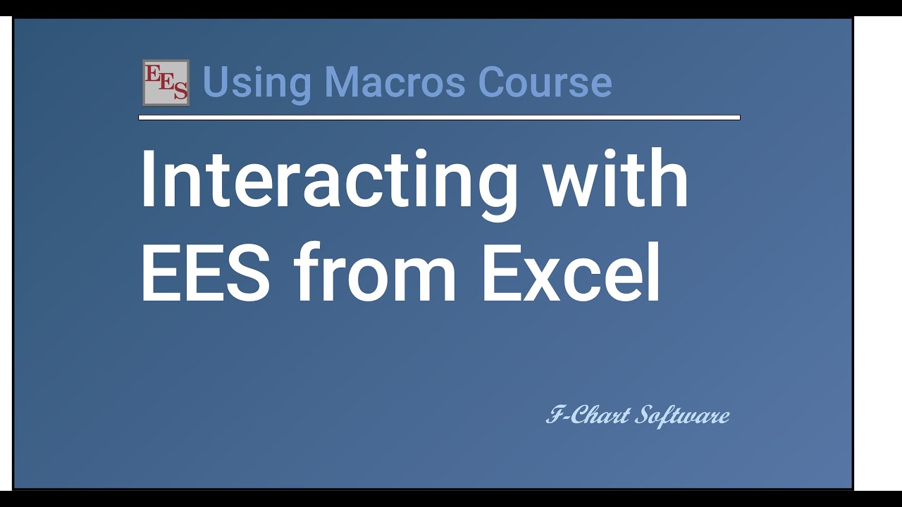 Interacting with EES from Excel