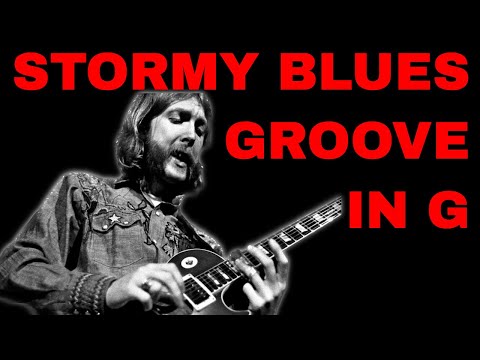 Stormy Monday Groove | Slow Blues Guitar Jam Track in G (57 BPM)