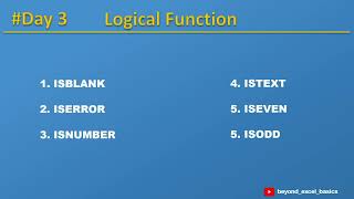 Day 3 : Logical Function complete guide | iferror | isnumber | istext etc..
