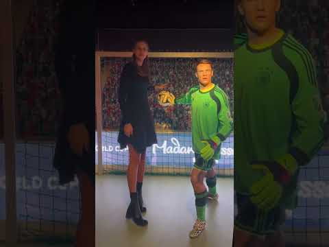 Me and the famous German goalkeeper Manuel Neuer who stands 6ft4 tall. #tallwoman #manuelneuer