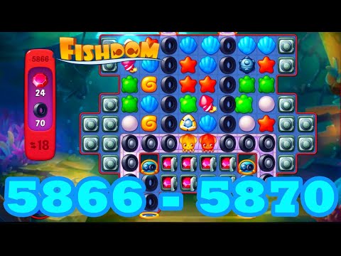 Fishdom Level 5866 - 5870 HD Walkthrough | 3 match puzzle | gameplay | android | 5867 | 5868 | 5869