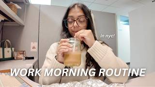 MY 9-5 WORK MORNING ROUTINE | from jersey to nyc!