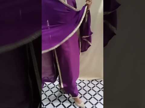 ✨✨ winter dress design 💜 with golden less neckline ✨