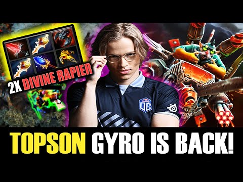 Topson using his TI9 Winning HERO [GYROCOPTER] — 2X Divine Rapier + Spider Legs GOD DOTA 2