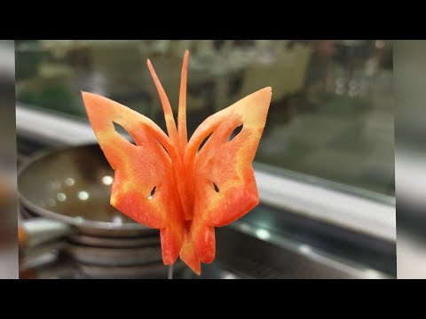 , title : 'Butterfly Carving || vegetable carving || carrot carving || how to make butterfly from carrot.'