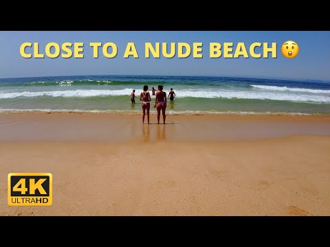 4K Praia do Meco Beach Walk -  Sesimbra Beach, Portugal