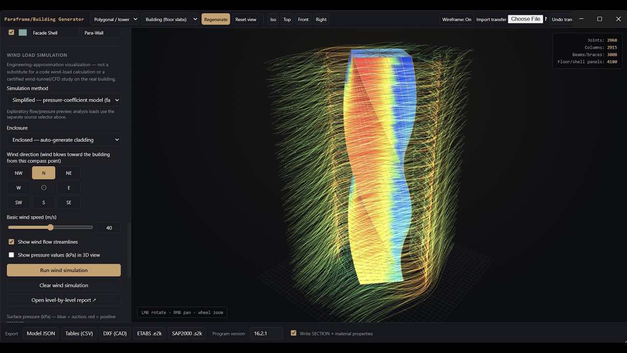 Parametric Modeling & Wind Loading in DTabs Pro
