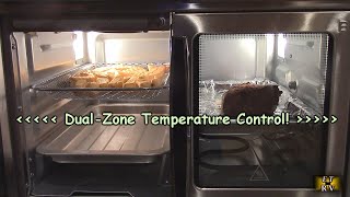 HotKing Extra Large DUAL-ZONE Air Fryer- Toaster Oven, 28QT, Stainless Steel, Convection Rotisserie