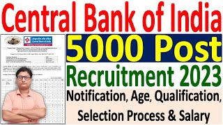 Central Bank of India Apprentice Recruitment 2023 /Central Bank of India Apprentice Online Form 2023