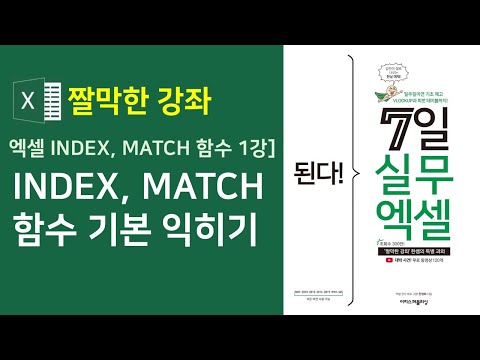 엑셀 INDEX, MATCH 함수 1강] INDEX, MATCH 함수 기본 익히기 Video