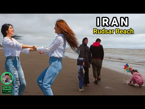 IRAN Beach WALKING TOUR 2022 - Rudsar City beach walking tour 2022