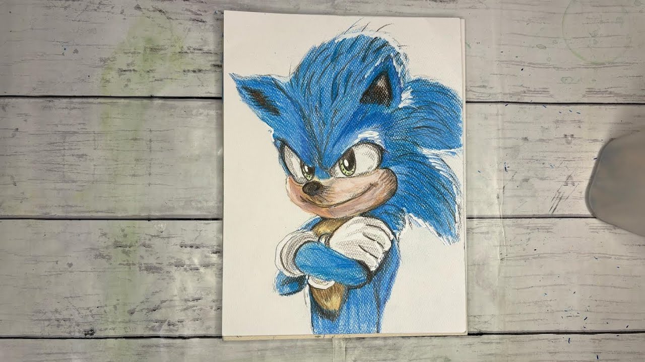 Drawing Realistic Sonic the Hedgehog | Color Pencil Art