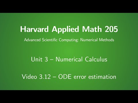 Harvard AM205 video 3.12 - ODE error estimation