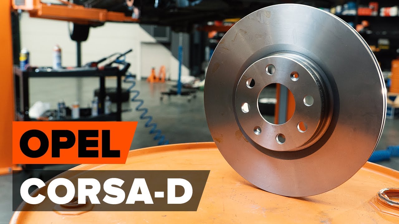 Como mudar discos de travão da parte dianteira em Opel Corsa D - guia de substituição