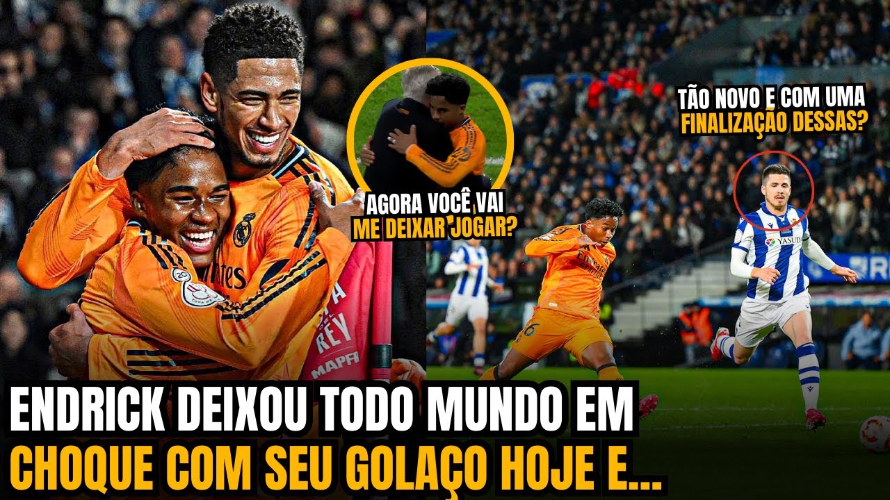 🚨NOSSA!! OLHA A REAÇÃO DE VINI JR E BELLINGHAM AO GOLAÇO DE ENDRICK PELO REAL MADRID!!