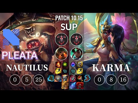 DRX Pleata Nautilus vs Karma Sup - KR Patch 10.15