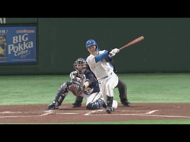 【2回裏】今季初打点!! ファイターズ・谷内亮太 三塁線を破るタイムリー2ベース!! 2022年4月28日 北海道日本ハムファイターズ 対 オリックス・バファローズ