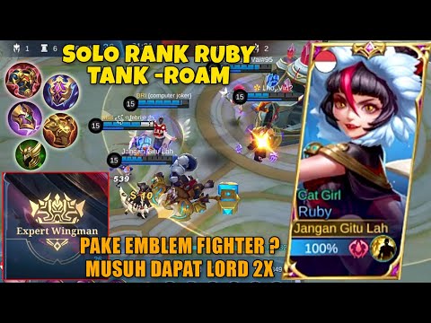 Mobile Legends Gameplay Ruby - Push Solo Rank Ruby Tank Roam, Musuh Dapat Lord 2X. Ruby King Assist!