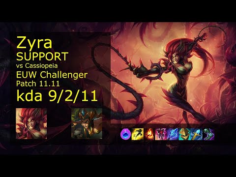 Zyra Support vs Cassiopeia - EUW Challenger 9/2/11 Patch 11.11 Gameplay