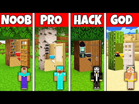 Minecraft Battle: NOOB vs PRO vs HACKER vs GOD! INSIDE TREE HOUSE BUILD CHALLENGE in Minecraft