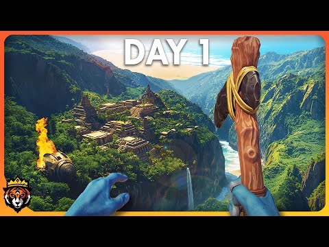 DAY 1 of Surviving as an Alien 300,000 Years Ago - A NEW Survival Game...