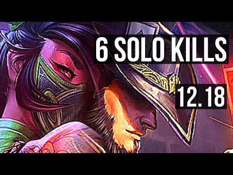 AKALI vs TF (MID) | 11/1/5, 6 solo kills, Legendary, 600+ games | EUW Master | 12.18