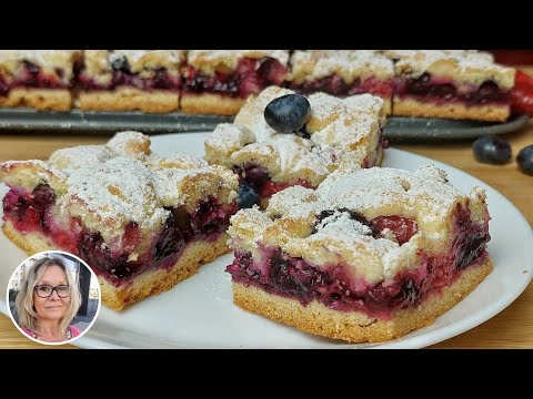 Łatwe i najsmaczniejsze kruche ciasto z owocami i kruszonką.