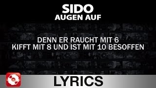 SIDO - AUGEN AUF AGGROTV LYRICS KARAOKE (OFFICIAL VERSION)