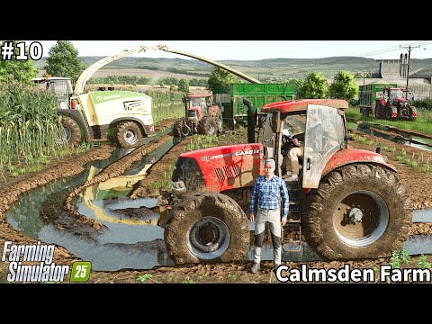 Hard Maize Silage Harvest in a Muddy Field│Calmsden│FS 25│Timelapse#10