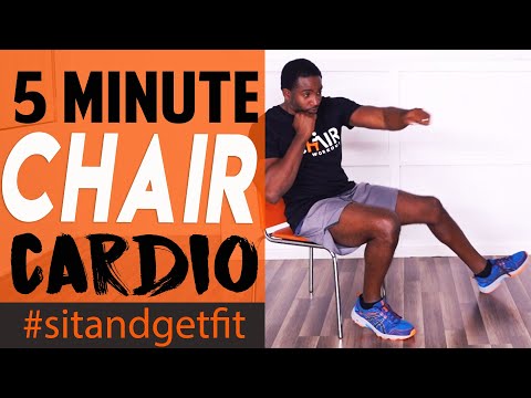 5 Minute Chair Cardio For Weight Loss | Sit And Get Fit