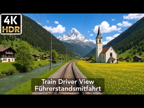 4K Cab Ride MOB Railway Switzerland | Lenk to Zweisimmen | Montreux - Lenk im Simmental Line 4k hdr
