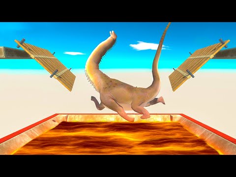 RUN FAST before BriDGE OpENED and Don'T FALL over PURUSSAURUS - Animal Revolt Battle Simulator