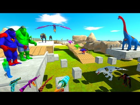 FPS AVATAR & SUPERMAN GORO RESCUE MISSION JURASSIC WORLD 2 - Animal Revolt Battle Simulator