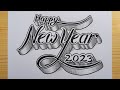 3D Drawing Calligraphy Happy New Year 2023 For Beginners How To Write Art On Paper Draw Easy