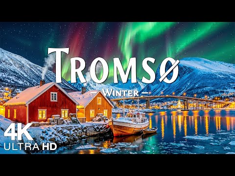 Winter Tromso, Norway 4K ❄️ Northern Lights, Arctic Fjords, Snowy Streets in Polar Serenity