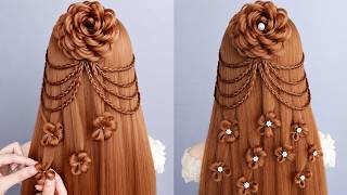 So Easy & Different Hairstyles | Unique Flower Braid Hairstyles | Simple & Stylish Hair Tutorial