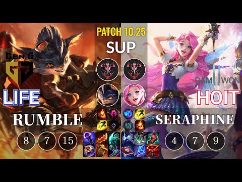 GEN Life Rumble vs DWG Hoit Seraphine Sup - KR Patch 10.25