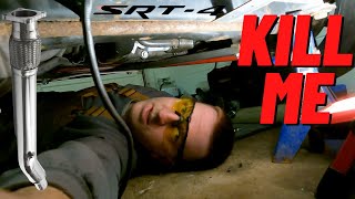 IS A CATLESS DOWNPIPE EVEN WORTH THE TROUBLE?  SRT-4 DOWNPIPE AND O2 HOUSING INSTALL