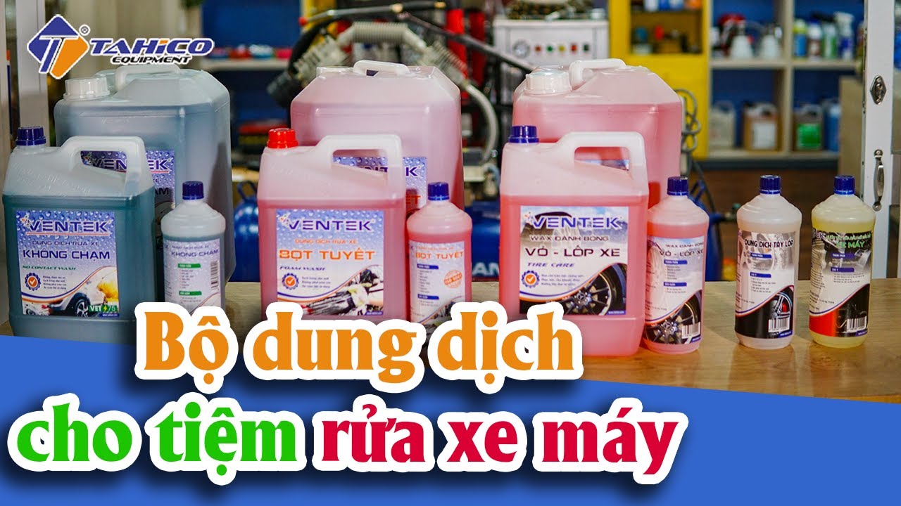 Bộ dung dịch rửa xe cho tiệm rửa xe máy 7