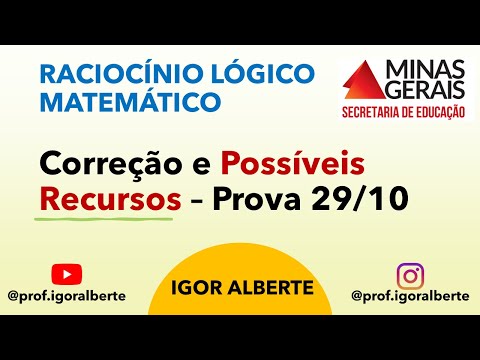 SEEMG 2023 - Prova 29/10 | Correção de Raciocínio Lógico e Recursos Possíveis | Todos os cargos