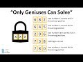 Can You Crack The Code? "Only Geniuses Can Solve"
