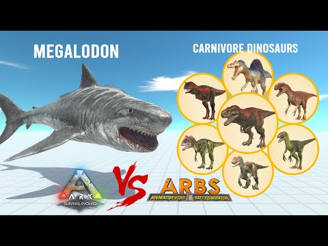 MEGALODON (Remastered) vs ALL UNITS (Carnivore Dinosaurs) - Animal Revolt Battle Simulator