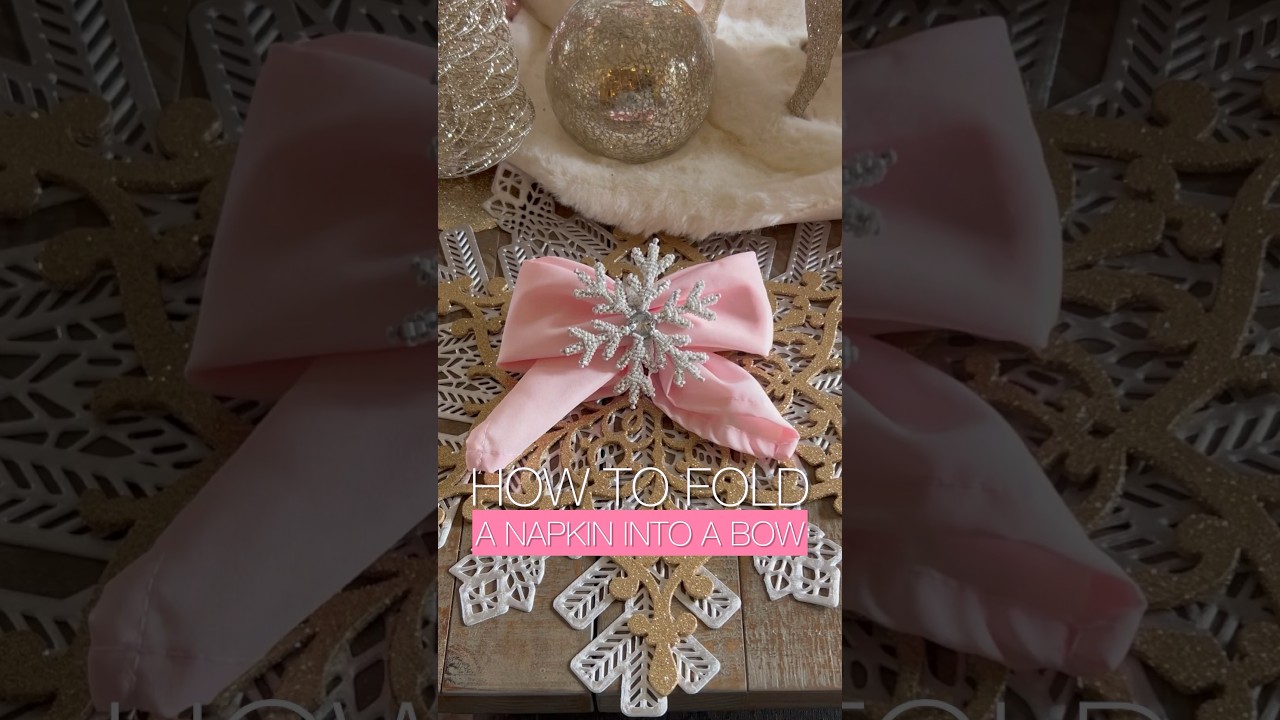 How to fold a napkin into the cutest bow for your holiday table!