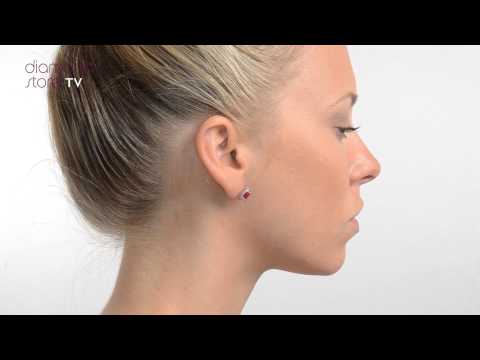 FG29 TY - 18K White Gold Diamond and Oval Ruby Earrings