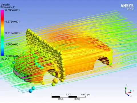 Air flow turbulance analysis on Ferrari car body using Ansys Fluent at 27KM/hr