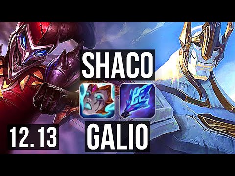SHACO & Vayne vs GALIO & Draven (SUP) | 1.6M mastery, 4/2/9, 400+ games | NA Master | 12.13